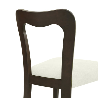 Dining Chair Without Arm(dark brown+beige) Set of 2 - 1st Choice Furniture Direct