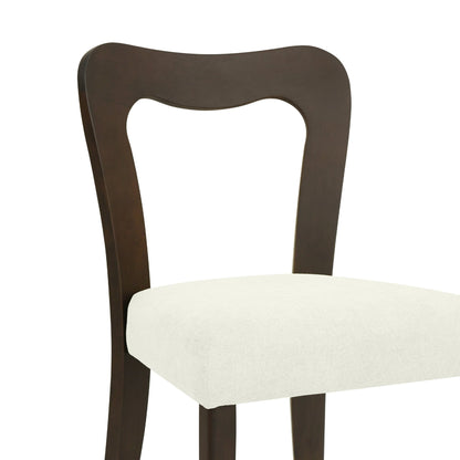 Dining Chair Without Arm(dark brown+beige) Set of 2 - 1st Choice Furniture Direct