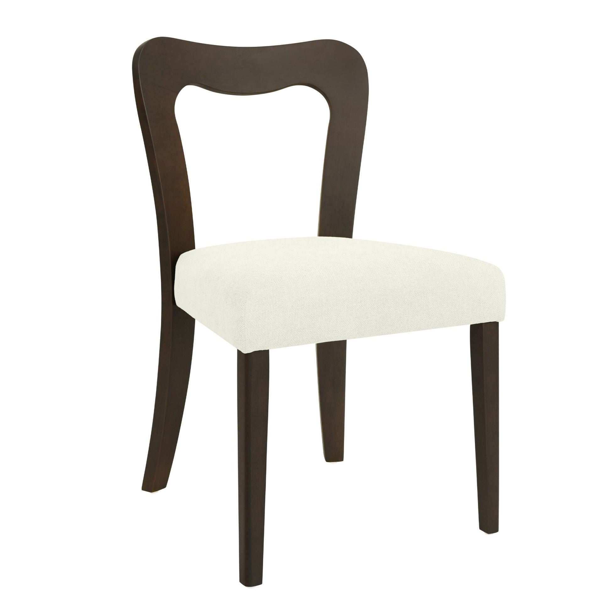 Dining Chair Without Arm(dark brown+beige) Set of 2 - 1st Choice Furniture Direct
