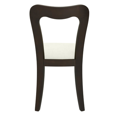 Dining Chair Without Arm(dark brown+beige) Set of 2 - 1st Choice Furniture Direct