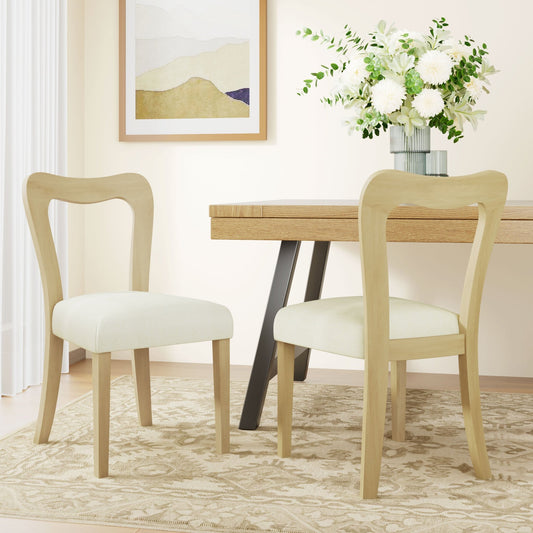 Dining Chair Without Arm(light ash+beige) Set of 2 - 1st Choice Furniture Direct