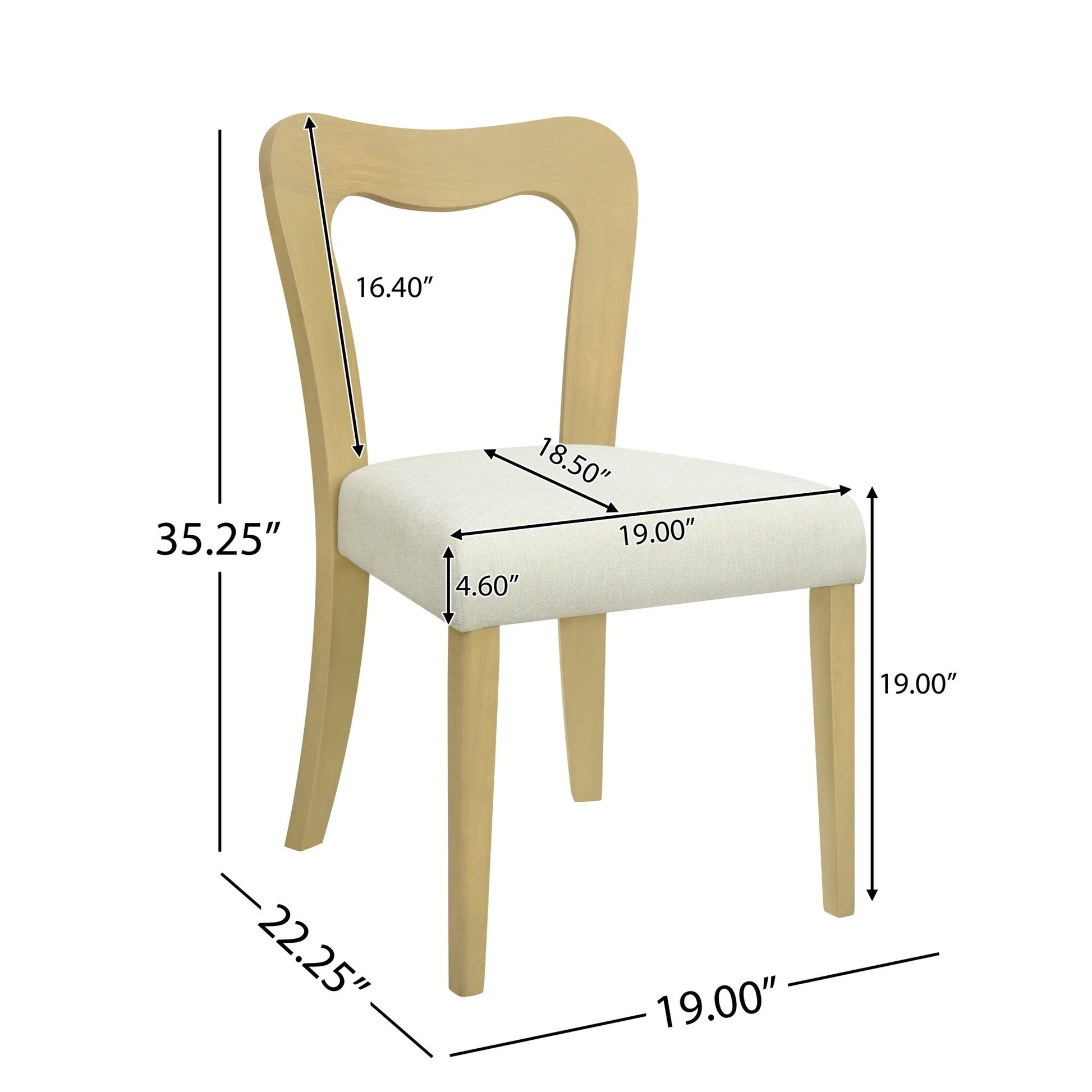 Dining Chair Without Arm(light ash+beige) Set of 2 - 1st Choice Furniture Direct