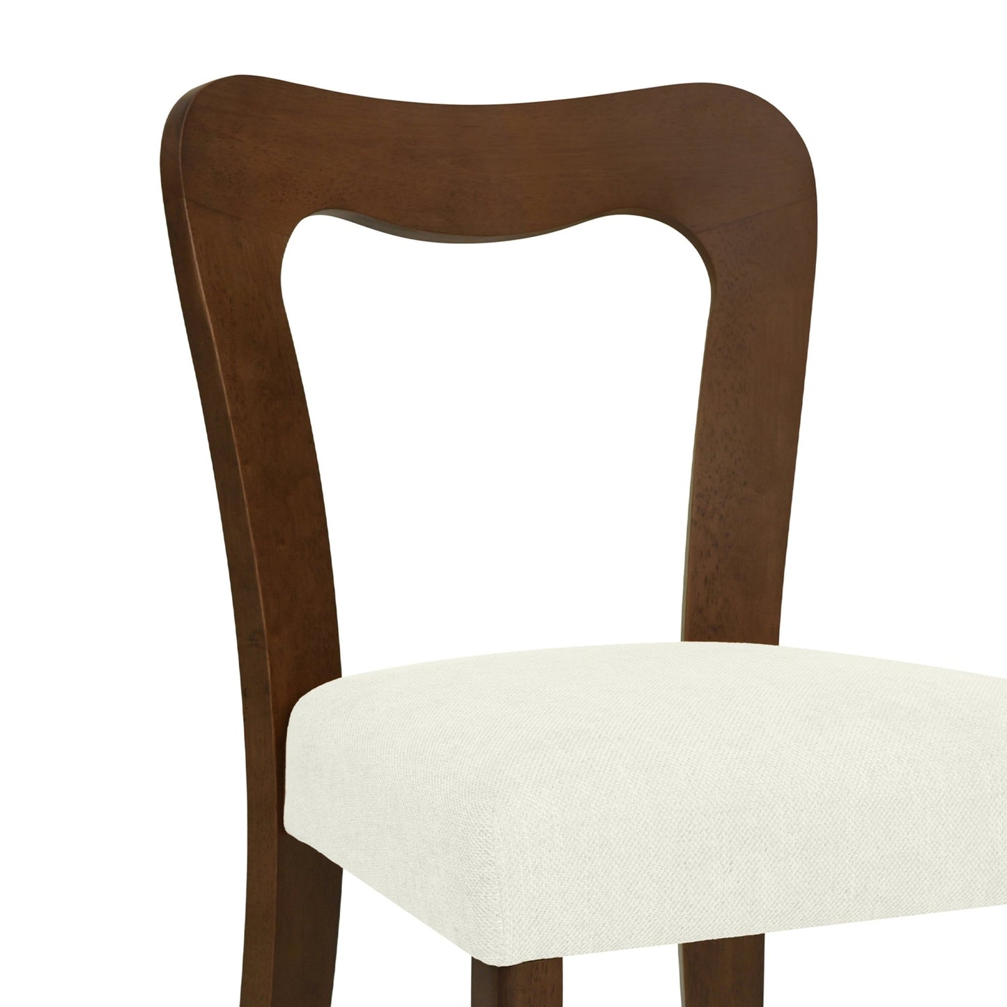 Dining Chair Without Arm(walnut+beige) Set of 2 - 1st Choice Furniture Direct