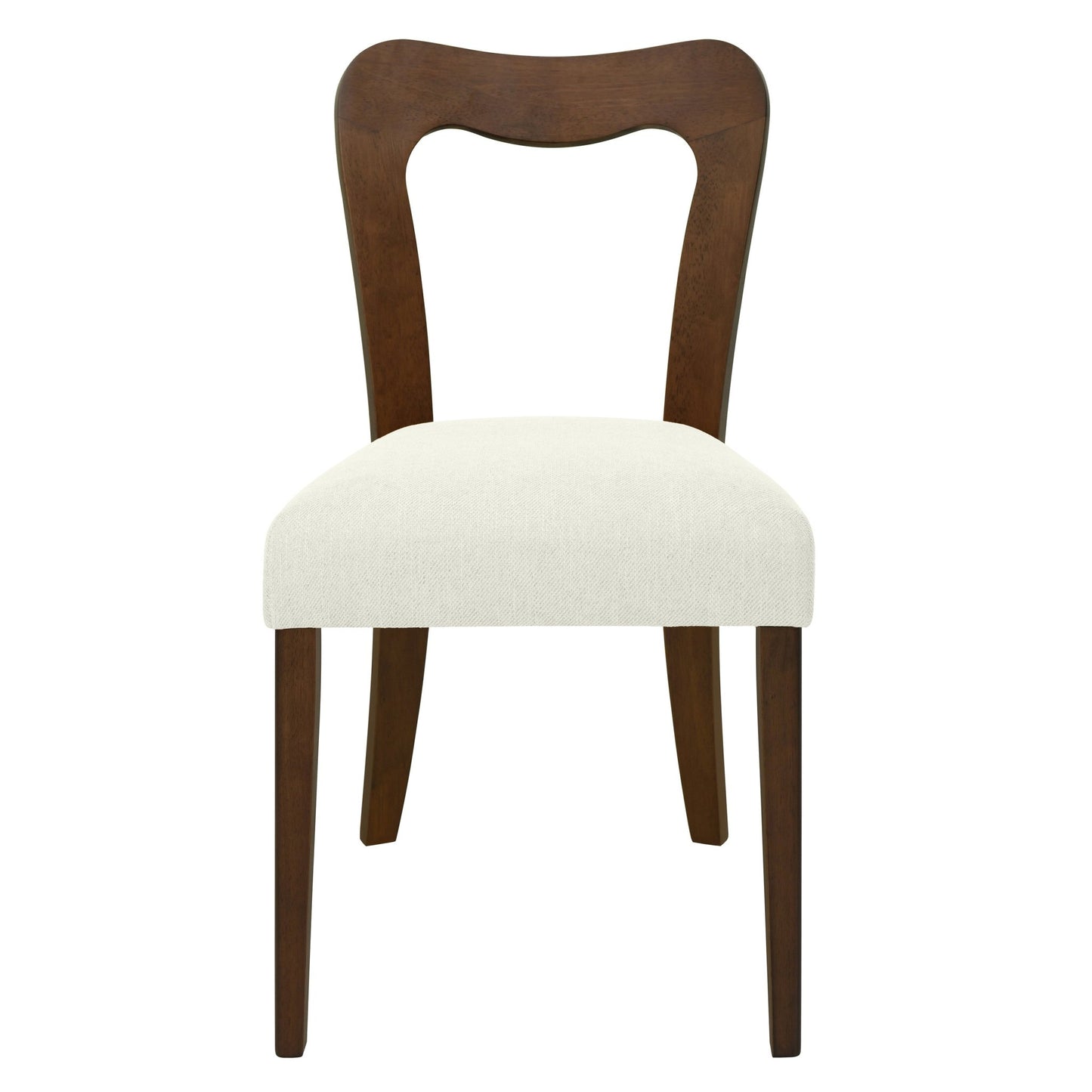 Dining Chair Without Arm(walnut+beige) Set of 2 - 1st Choice Furniture Direct