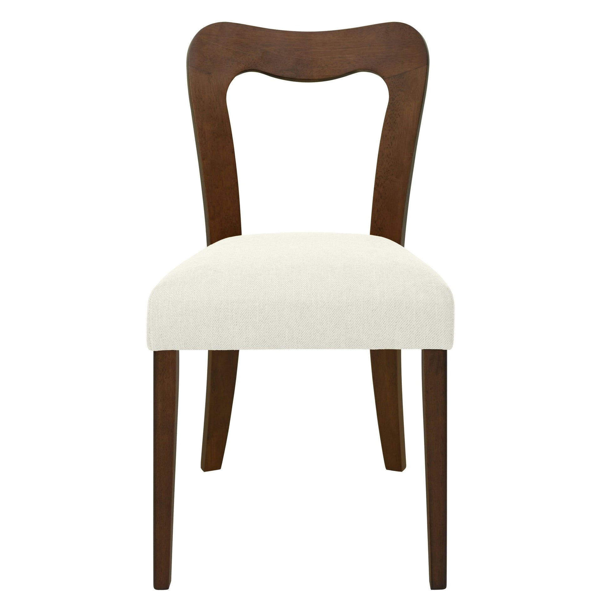 Dining Chair Without Arm(walnut+beige) Set of 2 - 1st Choice Furniture Direct