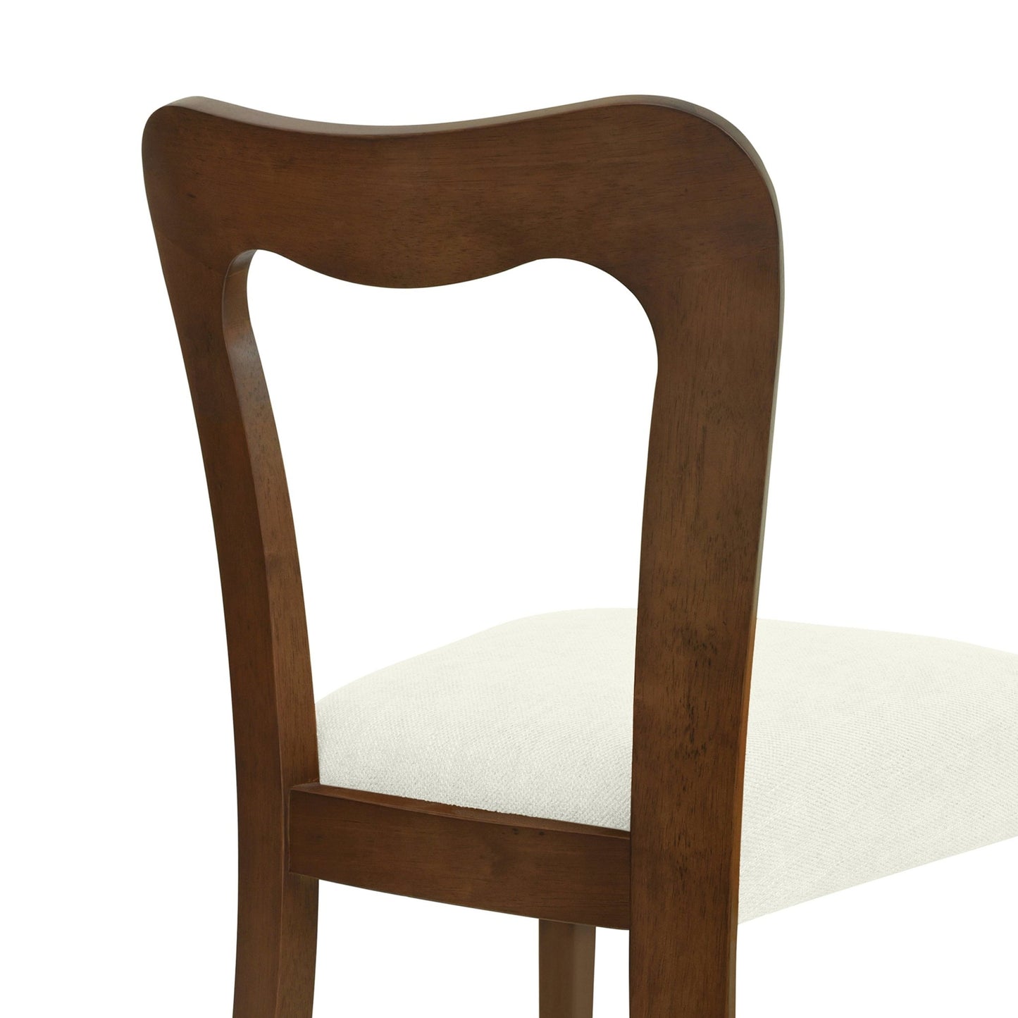 Dining Chair Without Arm(walnut+beige) Set of 2 - 1st Choice Furniture Direct