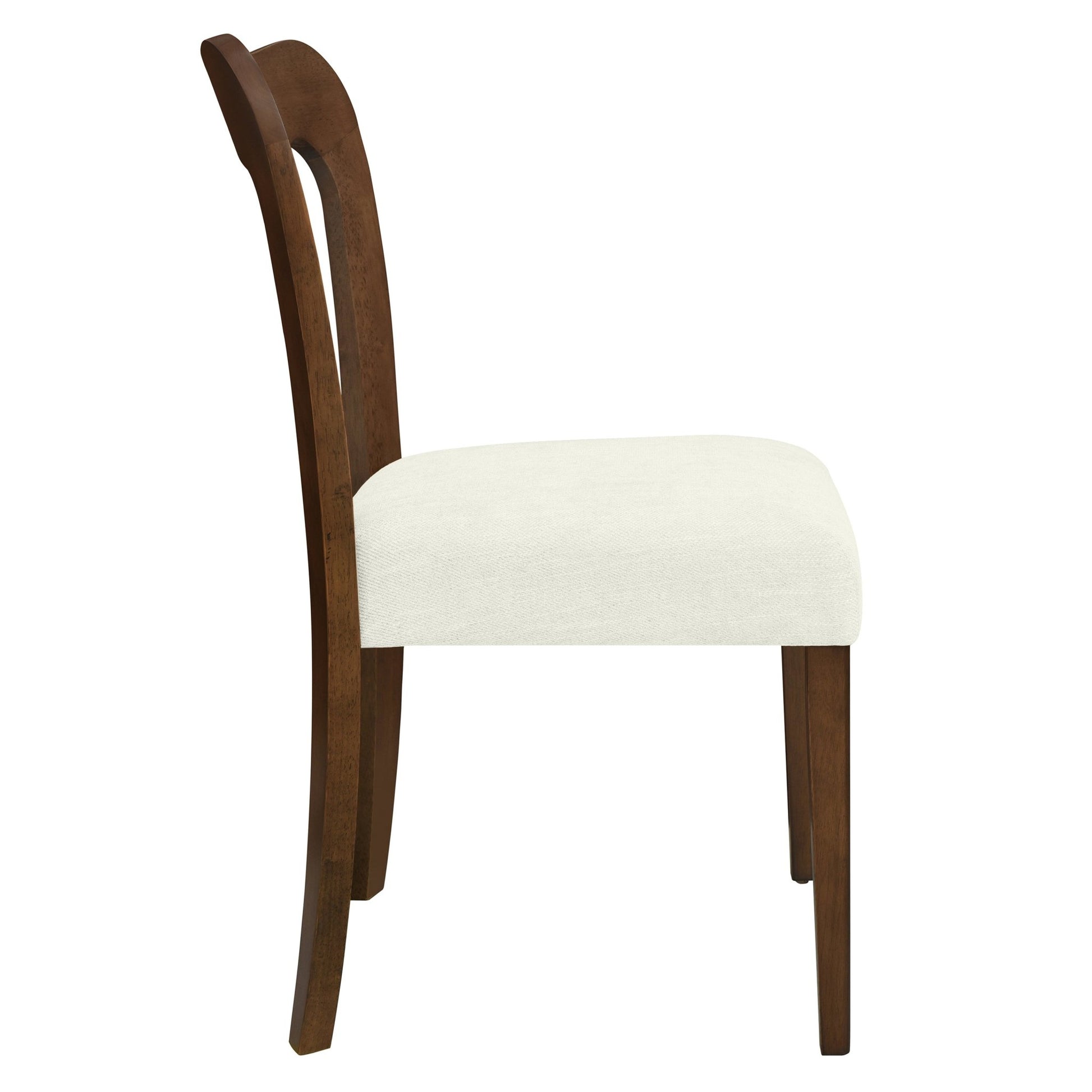 Dining Chair Without Arm(walnut+beige) Set of 2 - 1st Choice Furniture Direct