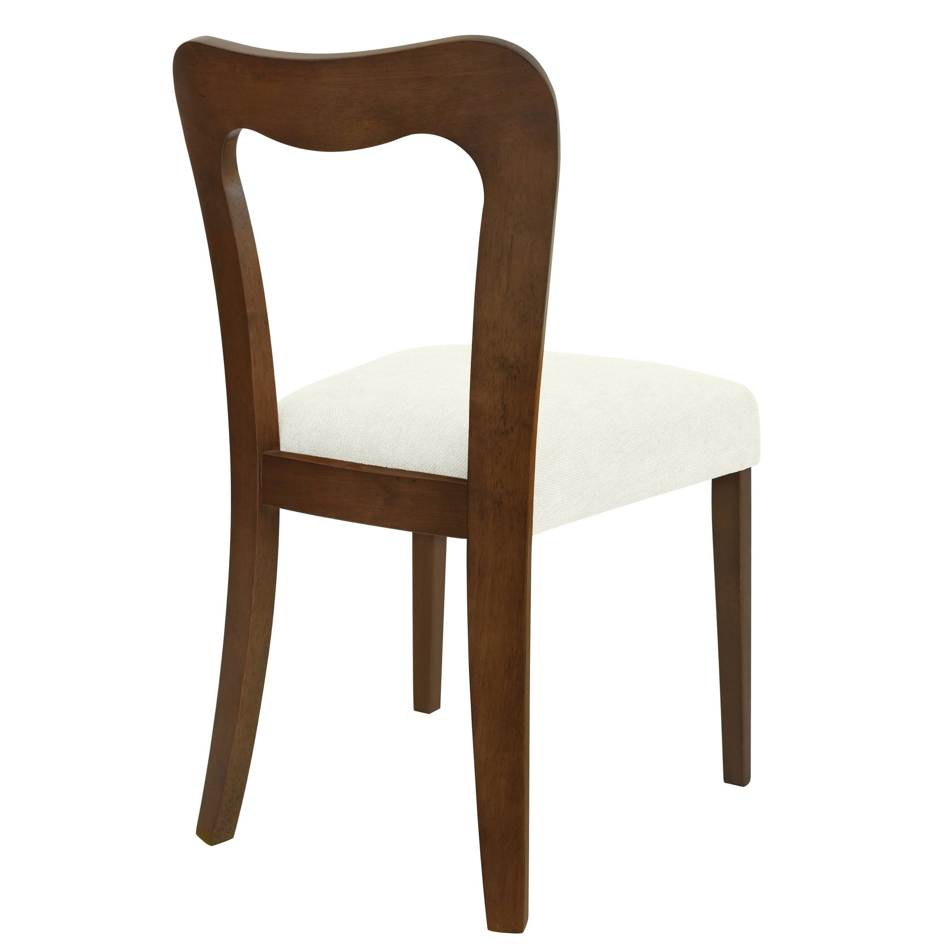 Dining Chair Without Arm(walnut+beige) Set of 2 - 1st Choice Furniture Direct