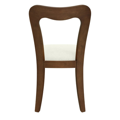 Dining Chair Without Arm(walnut+beige) Set of 2 - 1st Choice Furniture Direct