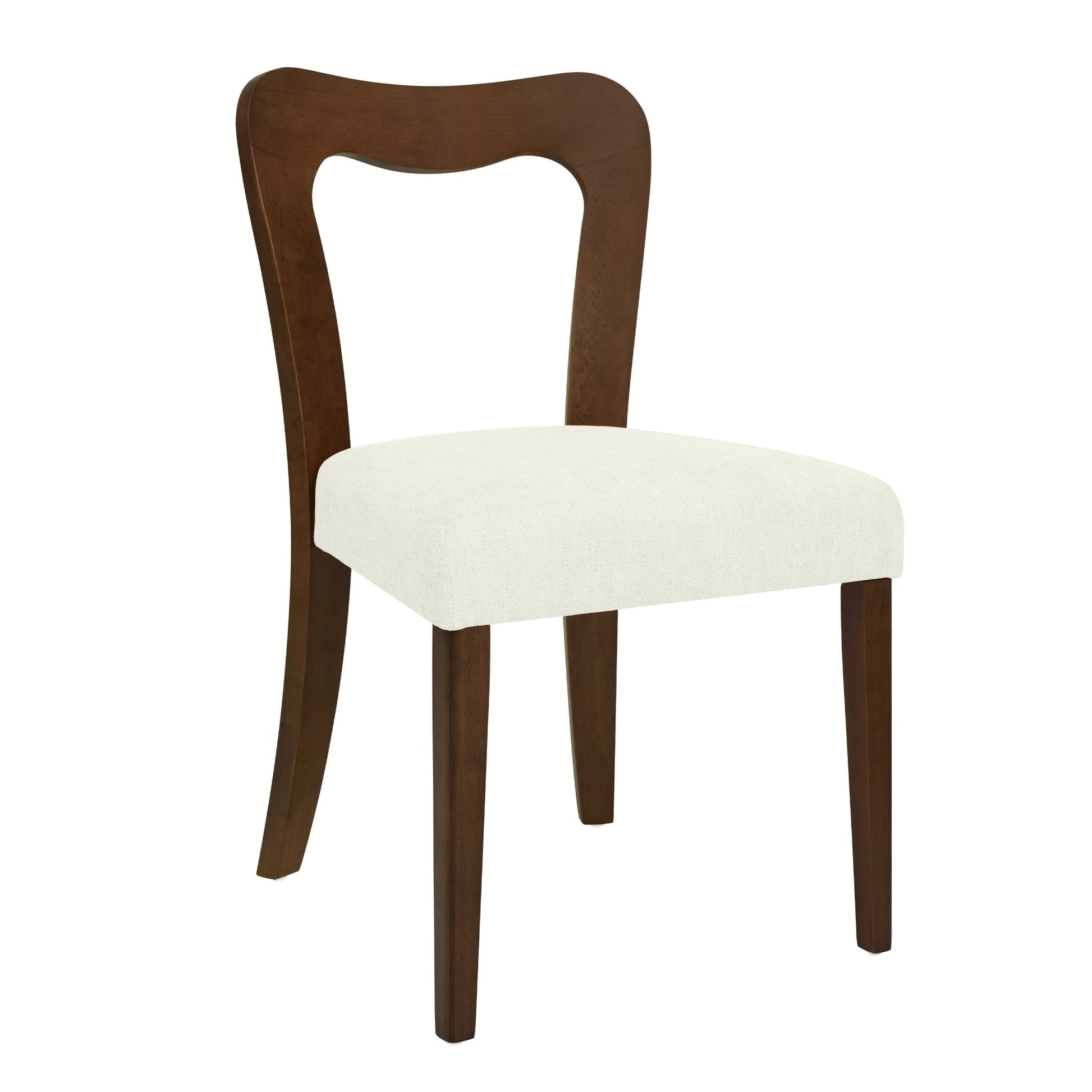 Dining Chair Without Arm(walnut+beige) Set of 2 - 1st Choice Furniture Direct