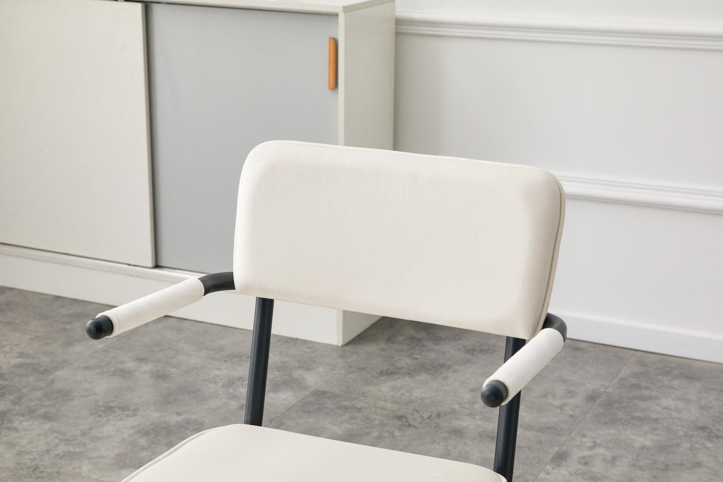 Dining Chairs Set of 2, Huggable Upholstered Dining Chairs with Soft Skin - Friendly Velvet Fabric, Table - Hangable Armrests, Metal Legs with Spray Coating Finish (White, Set of 2) - 1st Choice Furniture Direct