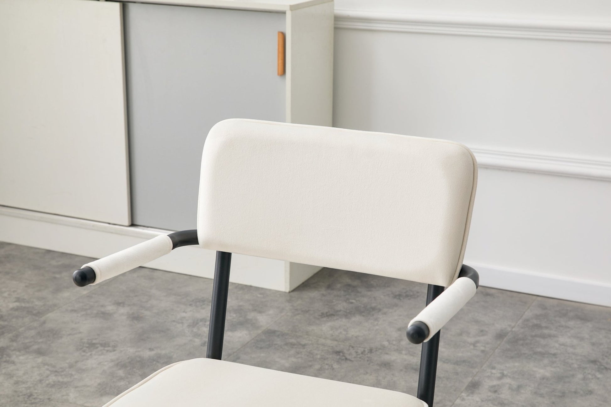 Dining Chairs Set of 2, Huggable Upholstered Dining Chairs with Soft Skin - Friendly Velvet Fabric, Table - Hangable Armrests, Metal Legs with Spray Coating Finish (White, Set of 2) - 1st Choice Furniture Direct