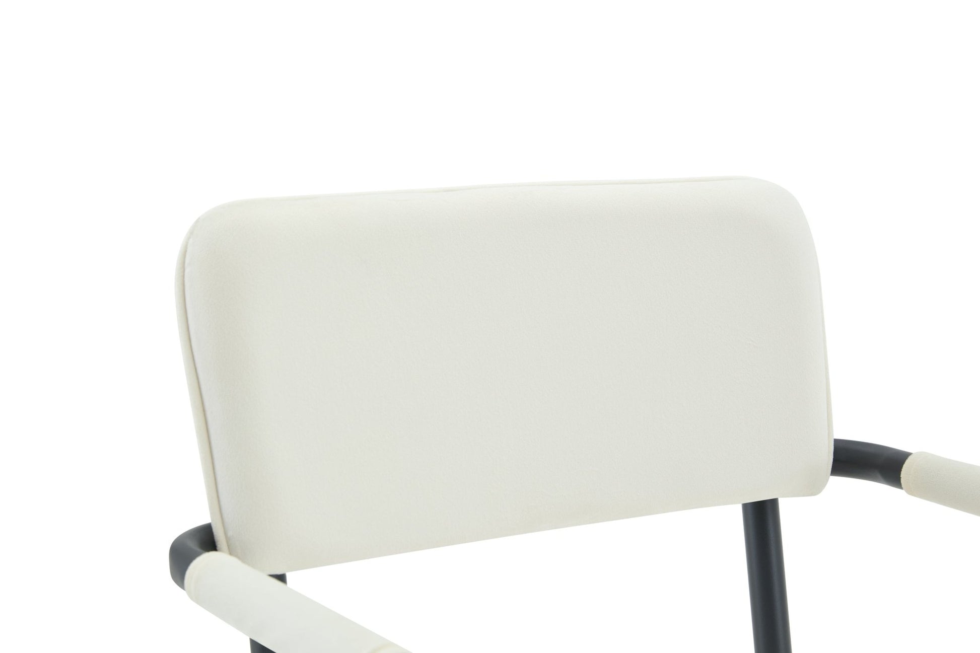 Dining Chairs Set of 2, Huggable Upholstered Dining Chairs with Soft Skin - Friendly Velvet Fabric, Table - Hangable Armrests, Metal Legs with Spray Coating Finish (White, Set of 2) - 1st Choice Furniture Direct