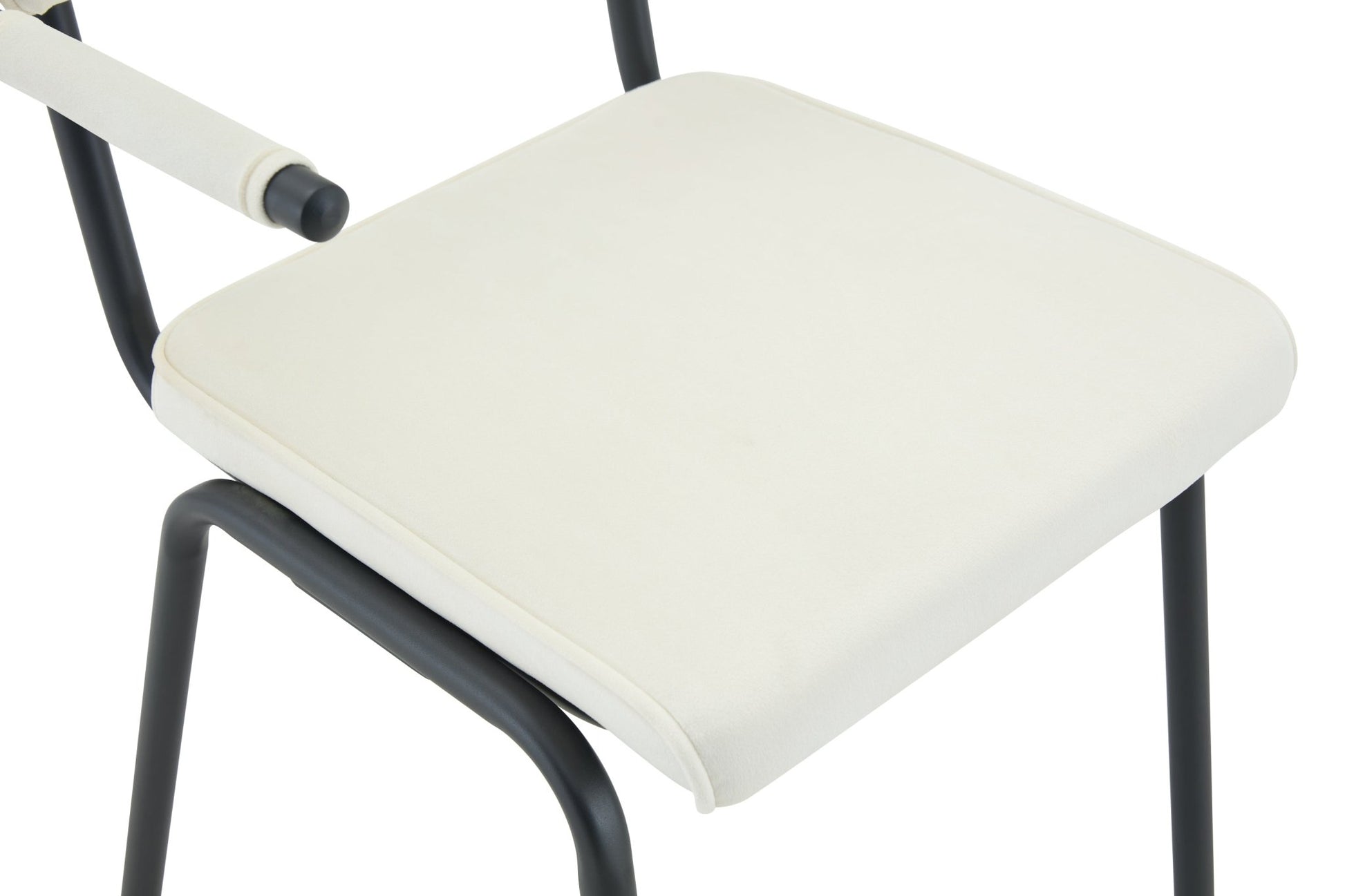 Dining Chairs Set of 2, Huggable Upholstered Dining Chairs with Soft Skin - Friendly Velvet Fabric, Table - Hangable Armrests, Metal Legs with Spray Coating Finish (White, Set of 2) - 1st Choice Furniture Direct