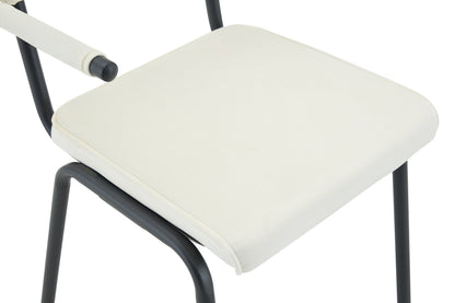 Dining Chairs Set of 2, Huggable Upholstered Dining Chairs with Soft Skin - Friendly Velvet Fabric, Table - Hangable Armrests, Metal Legs with Spray Coating Finish (White, Set of 2) - 1st Choice Furniture Direct