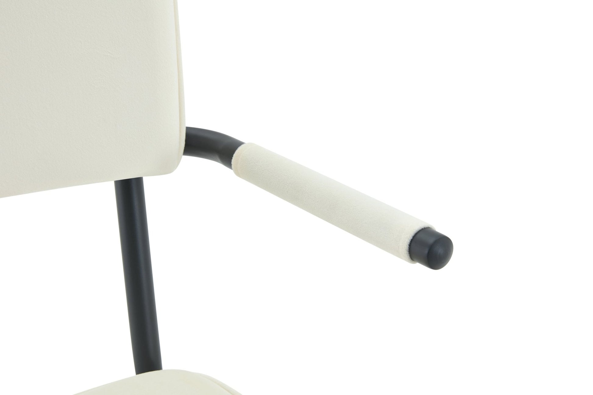 Dining Chairs Set of 2, Huggable Upholstered Dining Chairs with Soft Skin - Friendly Velvet Fabric, Table - Hangable Armrests, Metal Legs with Spray Coating Finish (White, Set of 2) - 1st Choice Furniture Direct