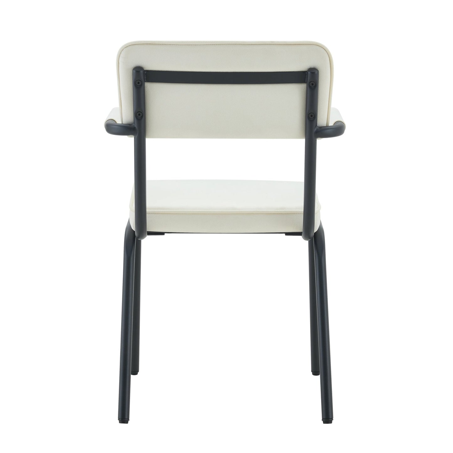 Dining Chairs Set of 2, Huggable Upholstered Dining Chairs with Soft Skin - Friendly Velvet Fabric, Table - Hangable Armrests, Metal Legs with Spray Coating Finish (White, Set of 2) - 1st Choice Furniture Direct