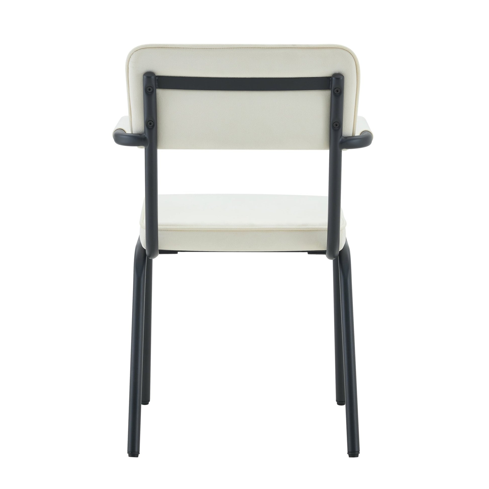 Dining Chairs Set of 2, Huggable Upholstered Dining Chairs with Soft Skin - Friendly Velvet Fabric, Table - Hangable Armrests, Metal Legs with Spray Coating Finish (White, Set of 2) - 1st Choice Furniture Direct