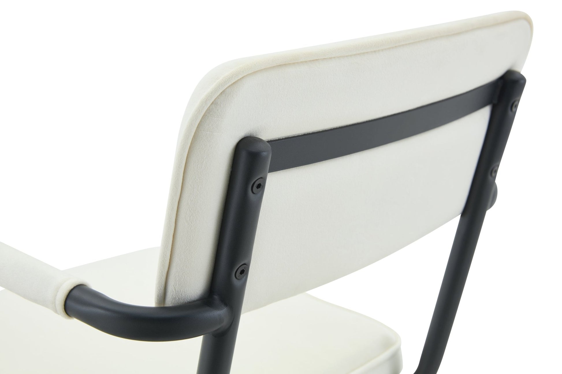 Dining Chairs Set of 2, Huggable Upholstered Dining Chairs with Soft Skin - Friendly Velvet Fabric, Table - Hangable Armrests, Metal Legs with Spray Coating Finish (White, Set of 2) - 1st Choice Furniture Direct