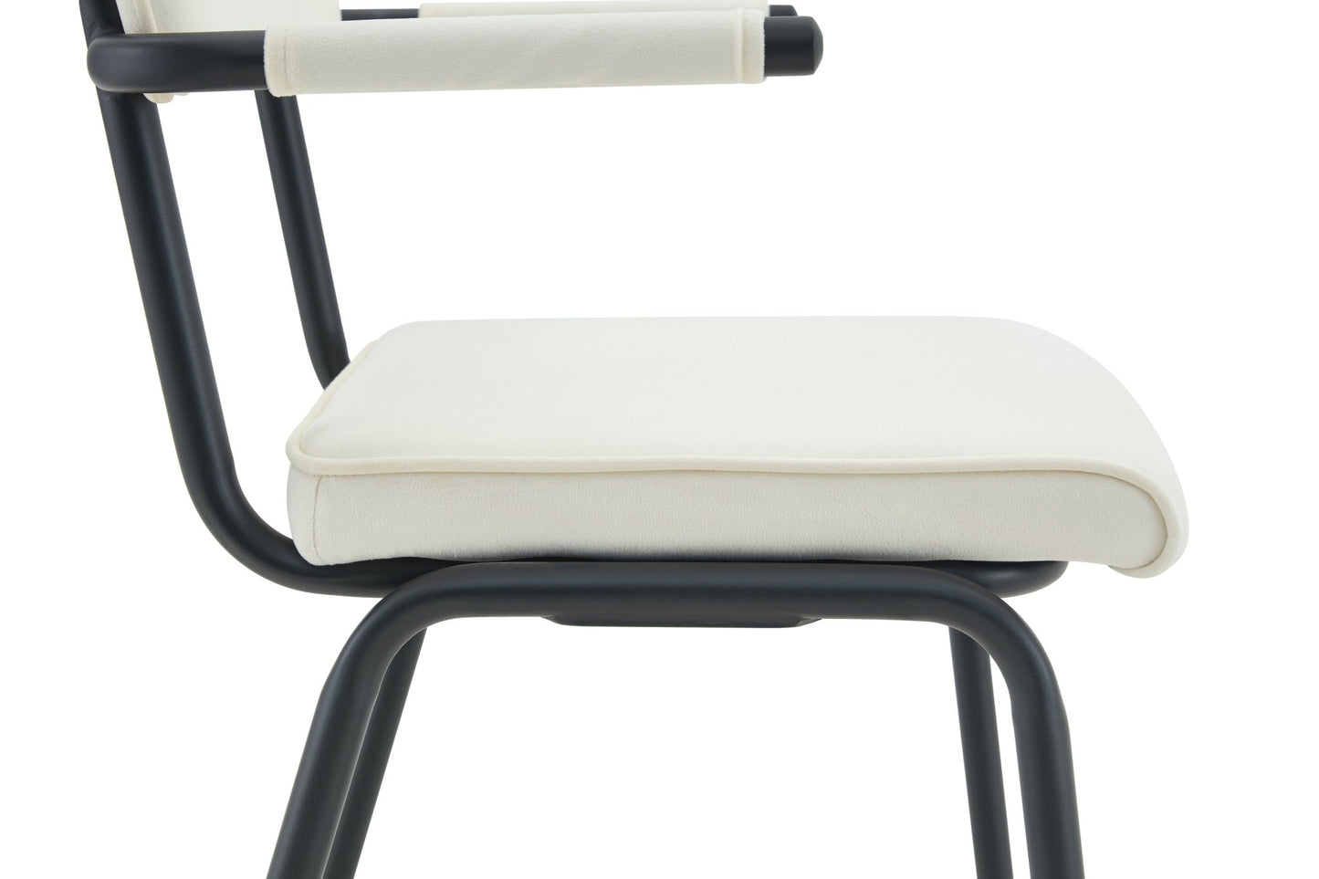 Dining Chairs Set of 2, Huggable Upholstered Dining Chairs with Soft Skin - Friendly Velvet Fabric, Table - Hangable Armrests, Metal Legs with Spray Coating Finish (White, Set of 2) - 1st Choice Furniture Direct