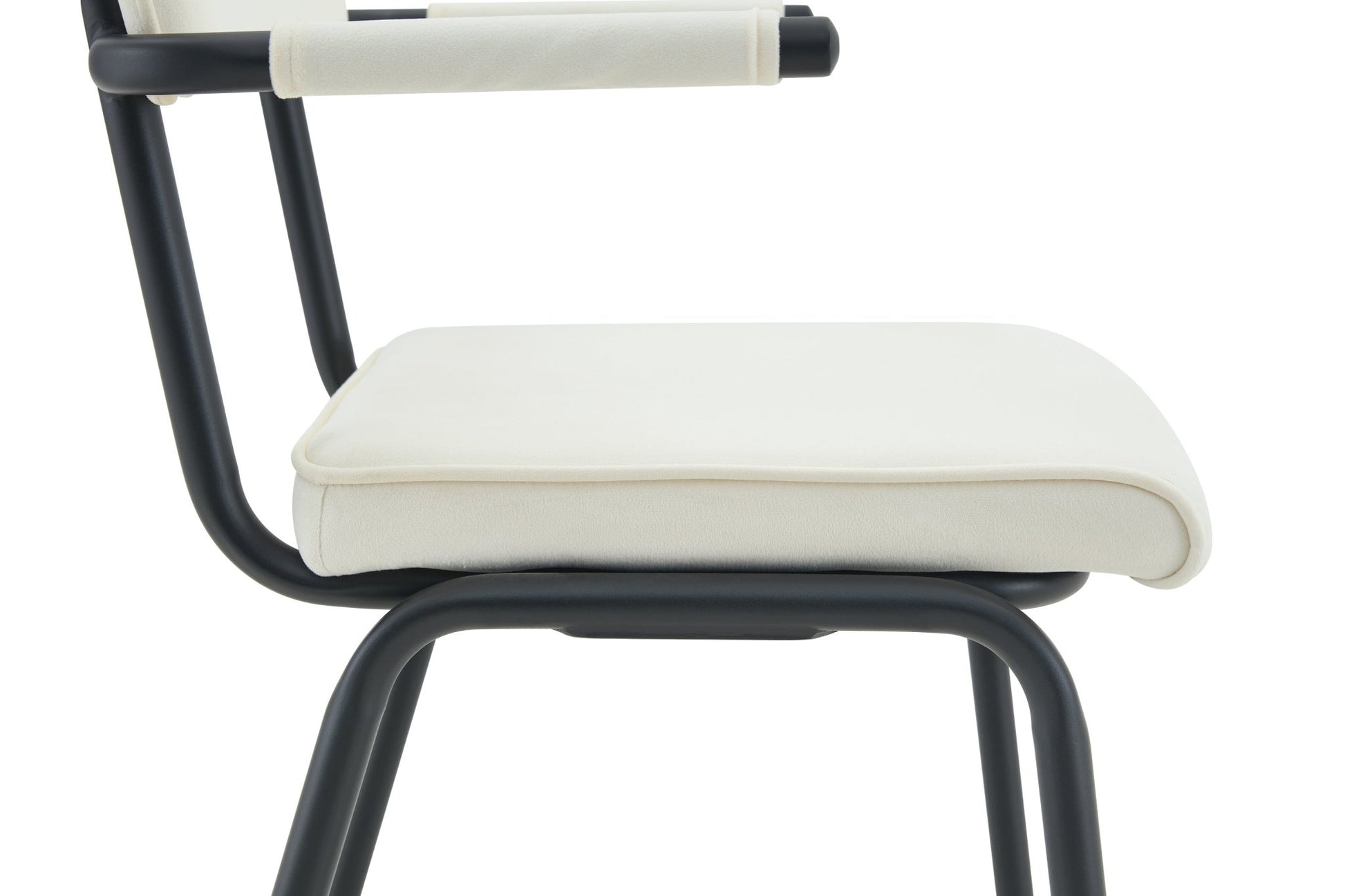 Dining Chairs Set of 2, Huggable Upholstered Dining Chairs with Soft Skin - Friendly Velvet Fabric, Table - Hangable Armrests, Metal Legs with Spray Coating Finish (White, Set of 2) - 1st Choice Furniture Direct