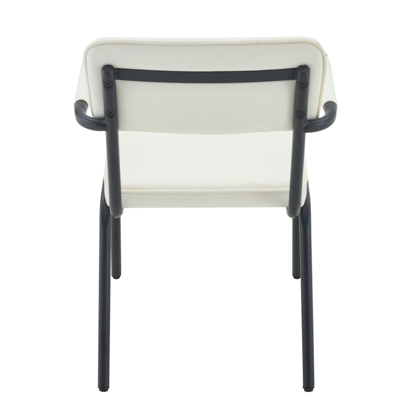 Dining Chairs Set of 2, Huggable Upholstered Dining Chairs with Soft Skin - Friendly Velvet Fabric, Table - Hangable Armrests, Metal Legs with Spray Coating Finish (White, Set of 2) - 1st Choice Furniture Direct