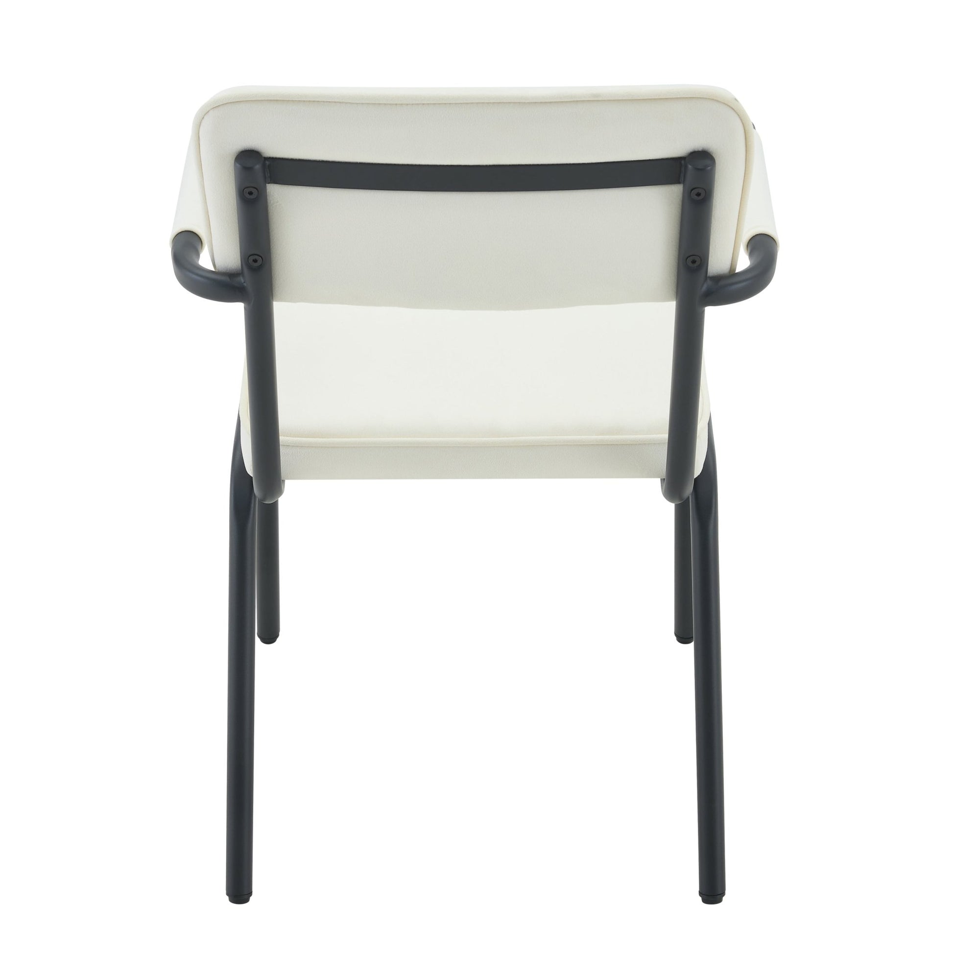 Dining Chairs Set of 2, Huggable Upholstered Dining Chairs with Soft Skin - Friendly Velvet Fabric, Table - Hangable Armrests, Metal Legs with Spray Coating Finish (White, Set of 2) - 1st Choice Furniture Direct