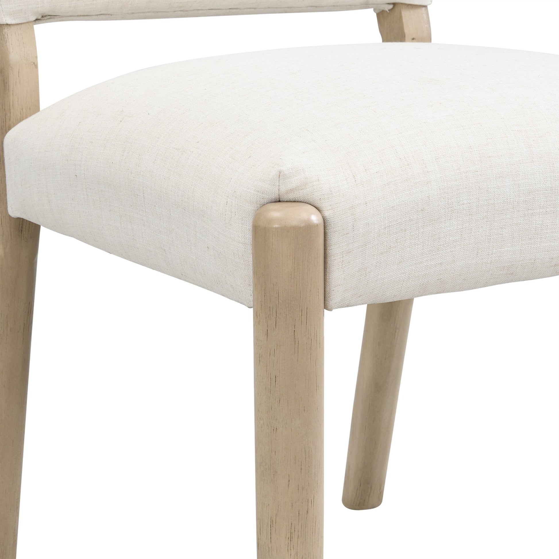 Dining Chairs with Back Mid Century Fabric Upholstered Armless Dining Room Side Chairs Set of 2 - Light Ash+Beige - 1st Choice Furniture Direct