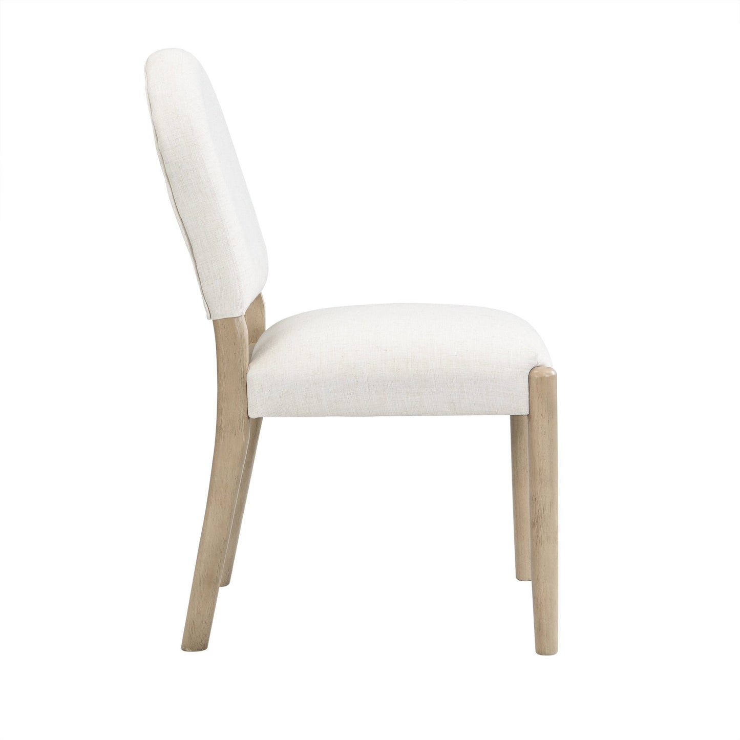 Dining Chairs with Back Mid Century Fabric Upholstered Armless Dining Room Side Chairs Set of 2 - Light Ash+Beige - 1st Choice Furniture Direct
