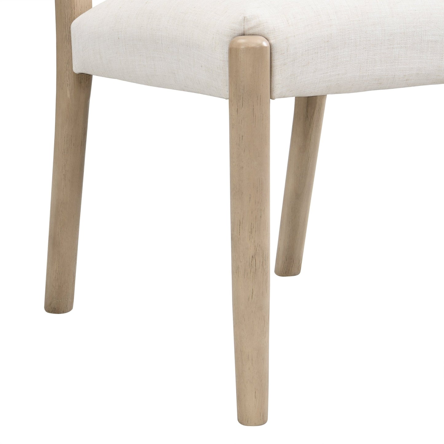 Dining Chairs with Back Mid Century Fabric Upholstered Armless Dining Room Side Chairs Set of 2 - Light Ash+Beige - 1st Choice Furniture Direct