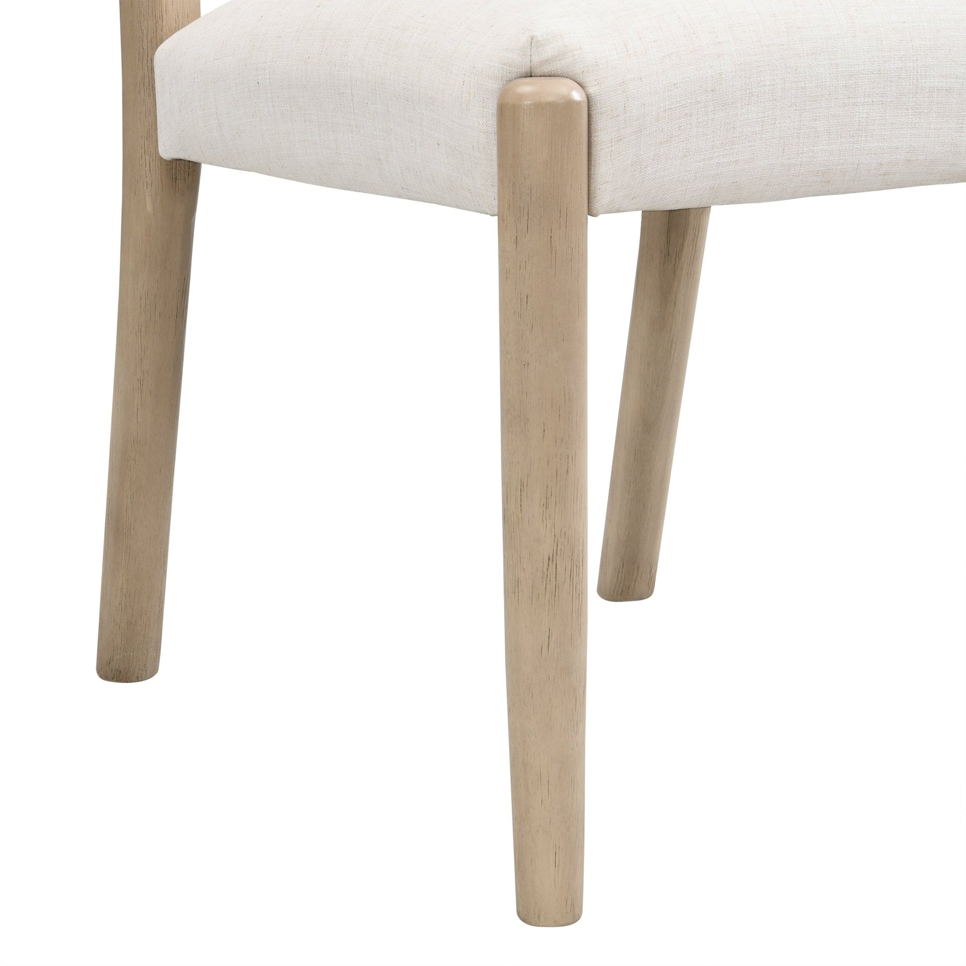 Dining Chairs with Back Mid Century Fabric Upholstered Armless Dining Room Side Chairs Set of 2 - Light Ash+Beige - 1st Choice Furniture Direct