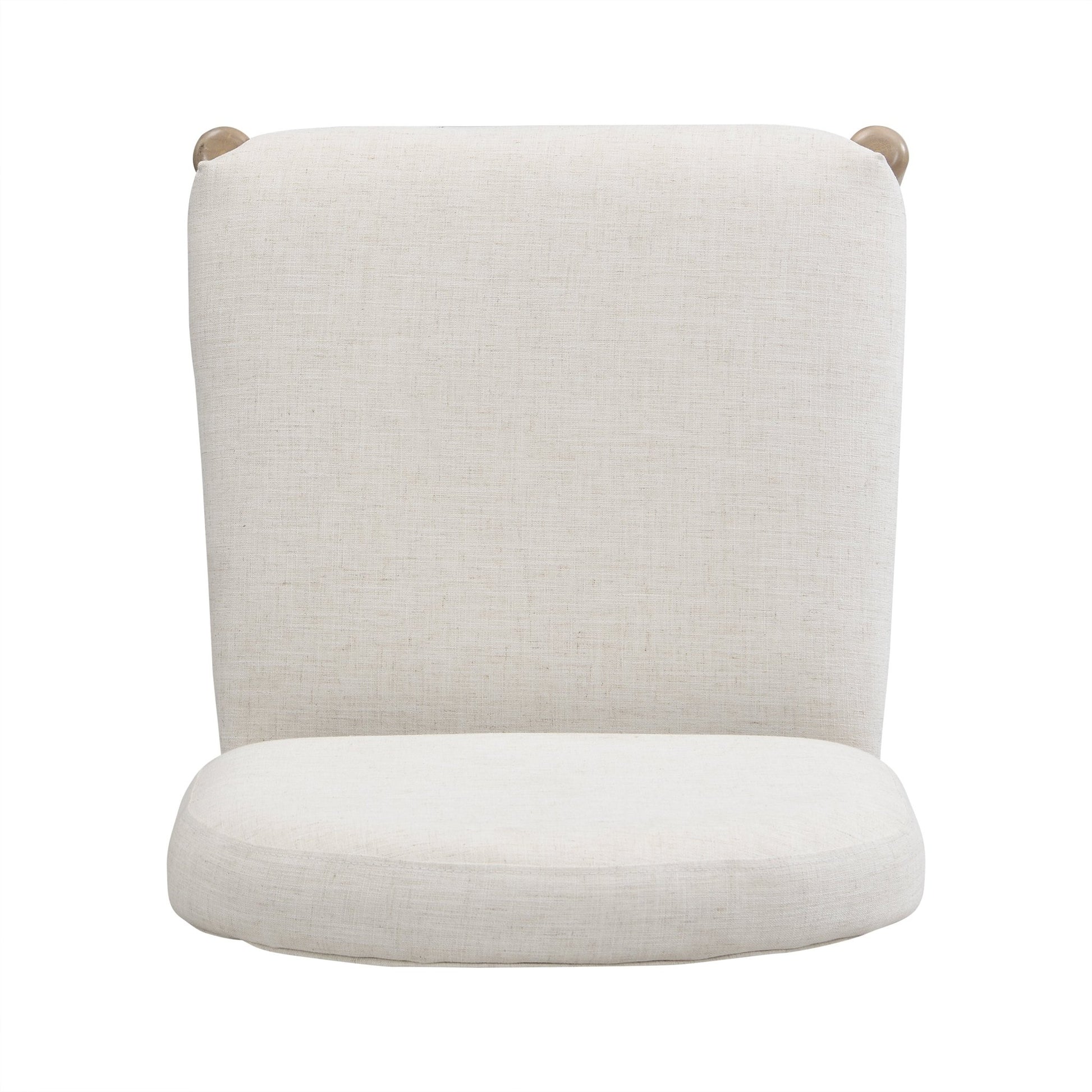 Dining Chairs with Back Mid Century Fabric Upholstered Armless Dining Room Side Chairs Set of 2 - Light Ash+Beige - 1st Choice Furniture Direct