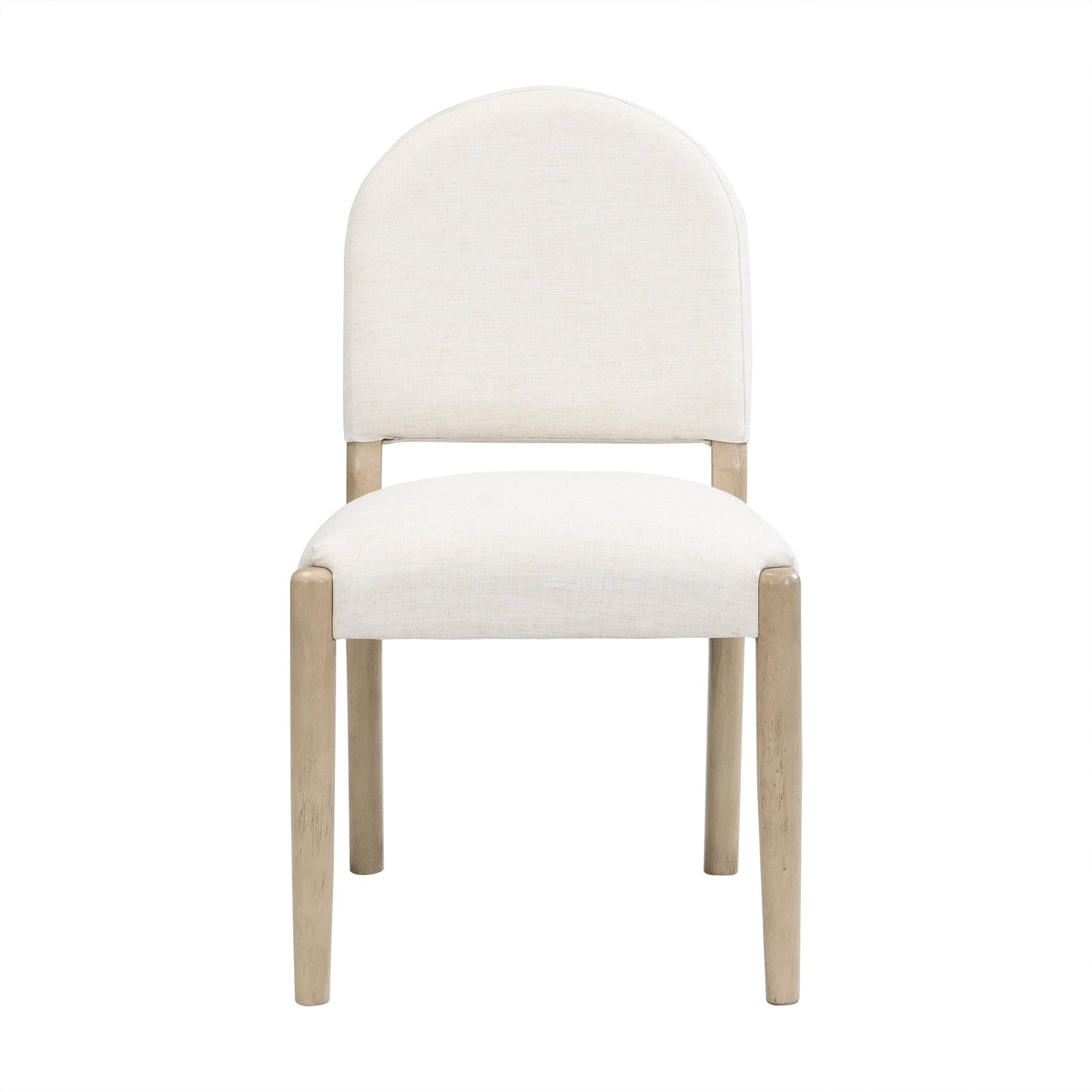 Dining Chairs with Back Mid Century Fabric Upholstered Armless Dining Room Side Chairs Set of 2 - Light Ash+Beige - 1st Choice Furniture Direct