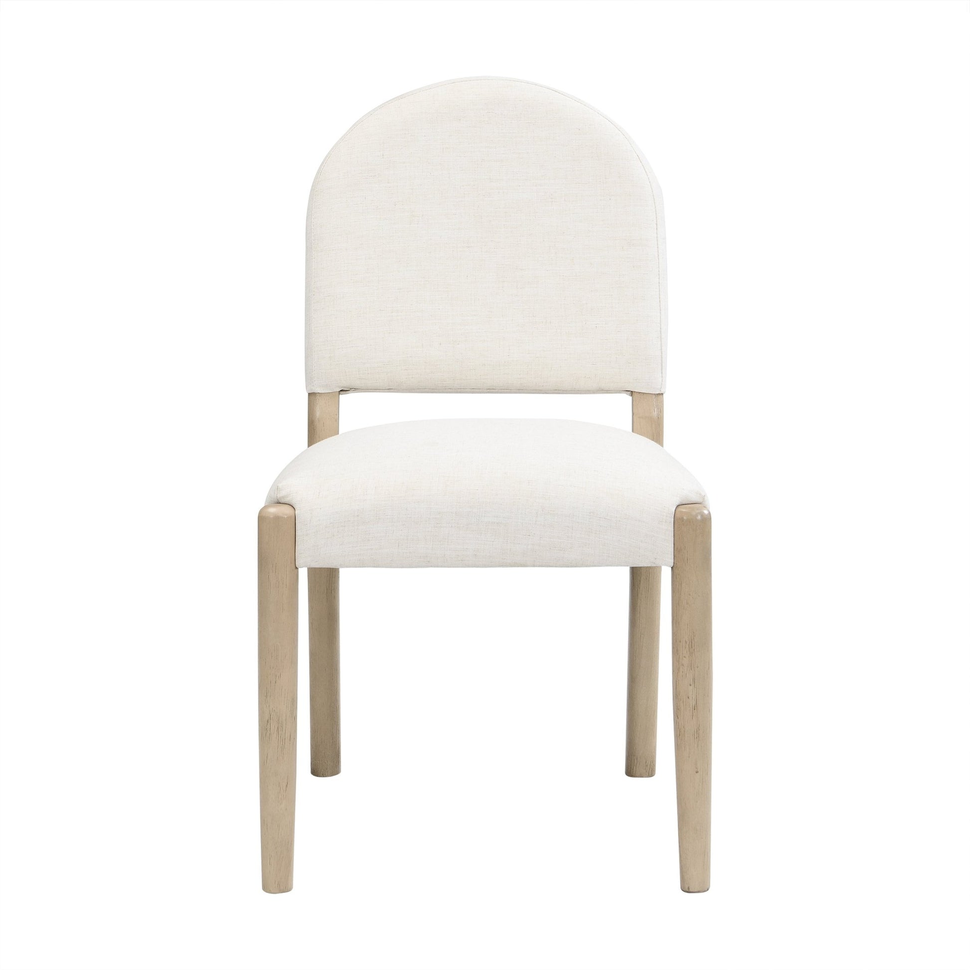 Dining Chairs with Back Mid Century Fabric Upholstered Armless Dining Room Side Chairs Set of 2 - Light Ash+Beige - 1st Choice Furniture Direct