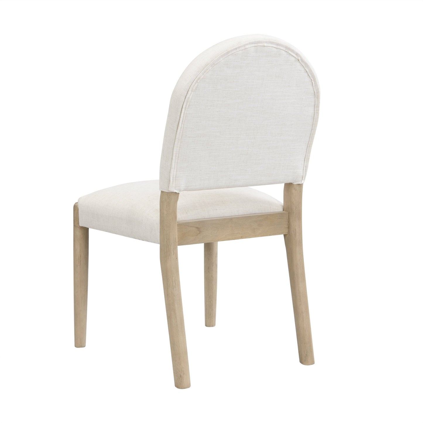 Dining Chairs with Back Mid Century Fabric Upholstered Armless Dining Room Side Chairs Set of 2 - Light Ash+Beige - 1st Choice Furniture Direct