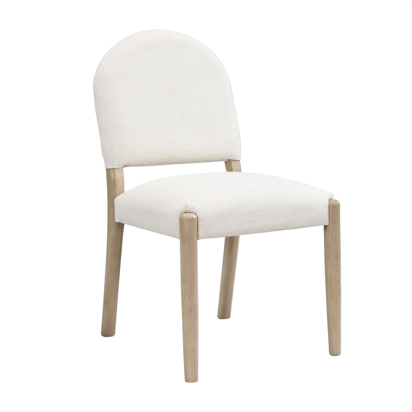 Dining Chairs with Back Mid Century Fabric Upholstered Armless Dining Room Side Chairs Set of 2 - Light Ash+Beige - 1st Choice Furniture Direct