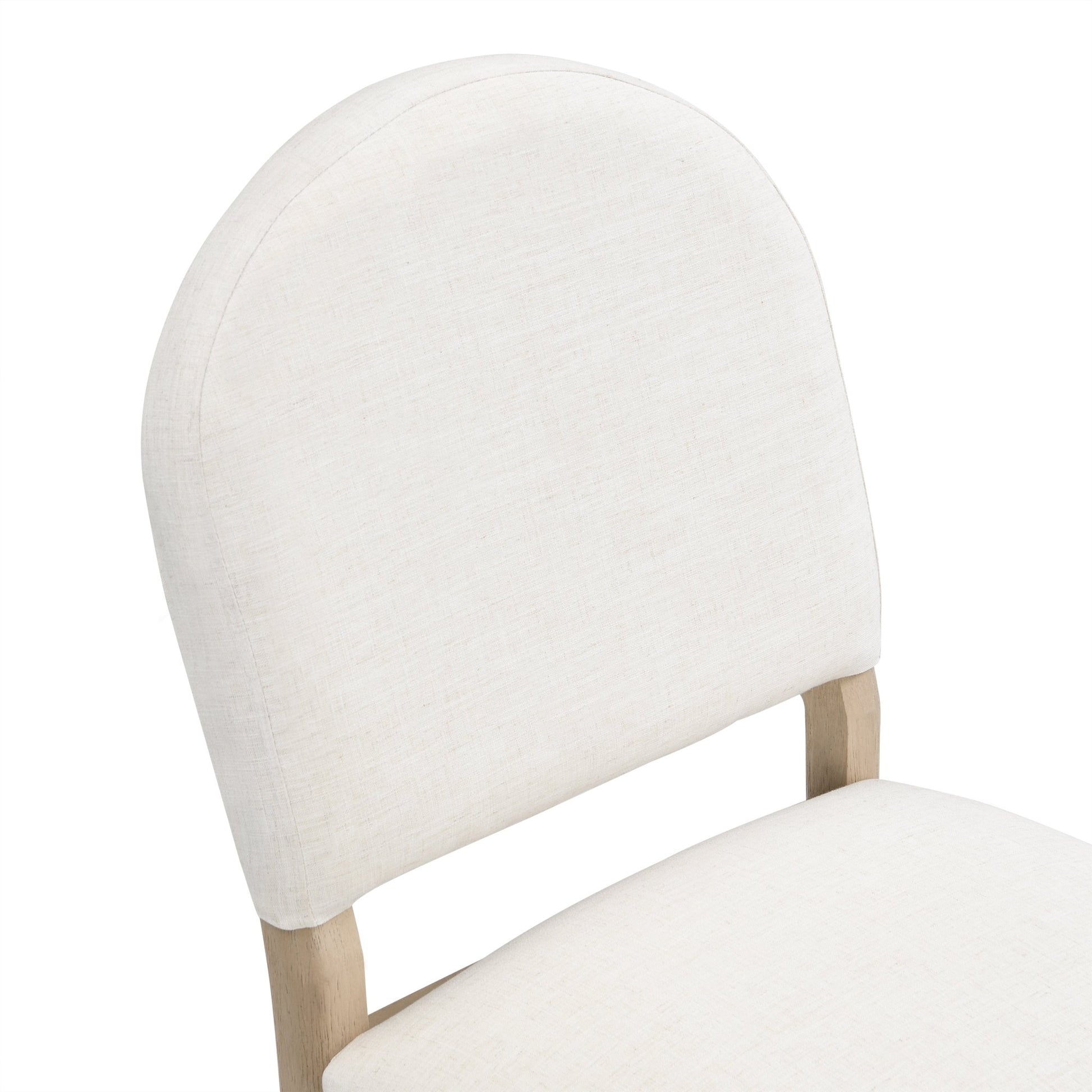 Dining Chairs with Back Mid Century Fabric Upholstered Armless Dining Room Side Chairs Set of 2 - Light Ash+Beige - 1st Choice Furniture Direct
