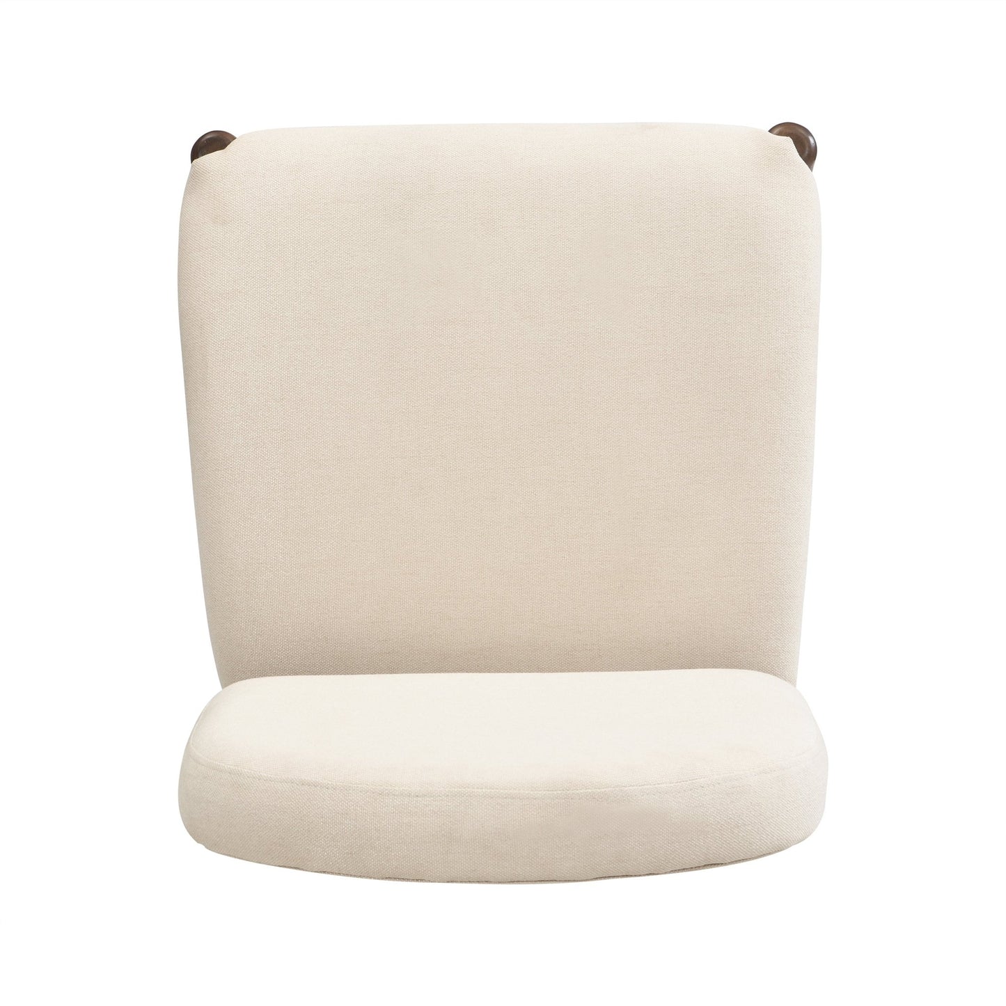 Dining Chairs with Back Mid Century Fabric Upholstered Armless Dining Room Side Chairs Set of 2 - Walnut+Beige - 1st Choice Furniture Direct