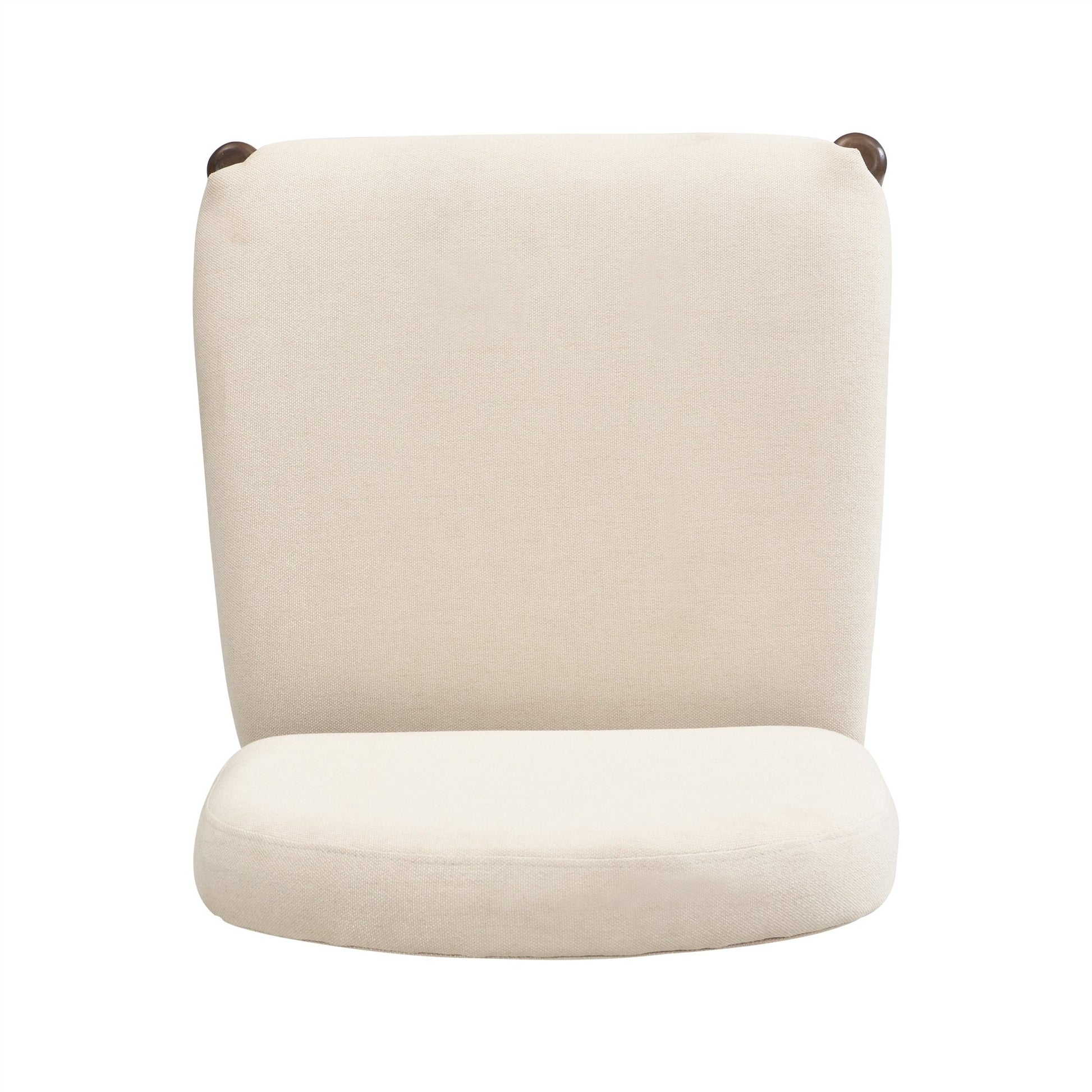 Dining Chairs with Back Mid Century Fabric Upholstered Armless Dining Room Side Chairs Set of 2 - Walnut+Beige - 1st Choice Furniture Direct