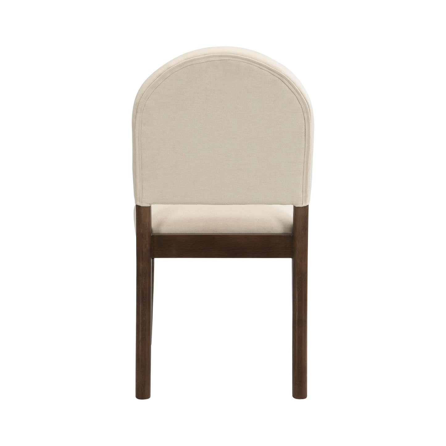 Dining Chairs with Back Mid Century Fabric Upholstered Armless Dining Room Side Chairs Set of 2 - Walnut+Beige - 1st Choice Furniture Direct