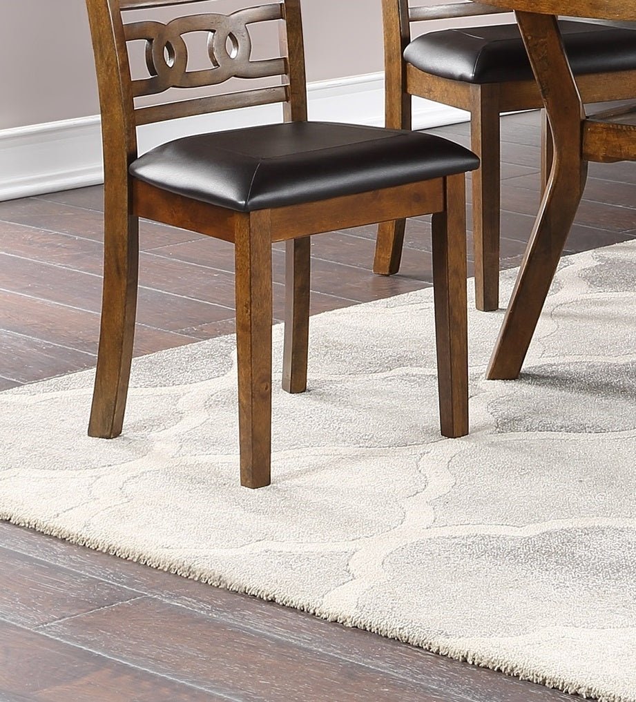 Dining Room Furniture Walnut Finish Set of 2 Side Chairs Cushion Seats Unique Back Kitchen Breakfast Chairs - 1st Choice Furniture Direct