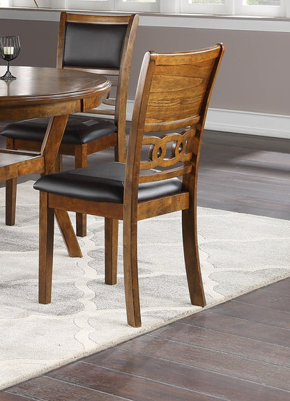 Dining Room Furniture Walnut Finish Set of 2 Side Chairs Cushion Seats Unique Back Kitchen Breakfast Chairs - 1st Choice Furniture Direct