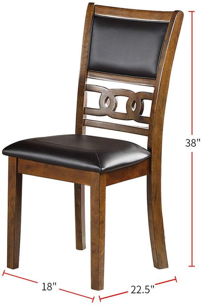 Dining Room Furniture Walnut Finish Set of 2 Side Chairs Cushion Seats Unique Back Kitchen Breakfast Chairs - 1st Choice Furniture Direct