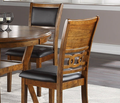 Dining Room Furniture Walnut Finish Set of 2 Side Chairs Cushion Seats Unique Back Kitchen Breakfast Chairs - 1st Choice Furniture Direct