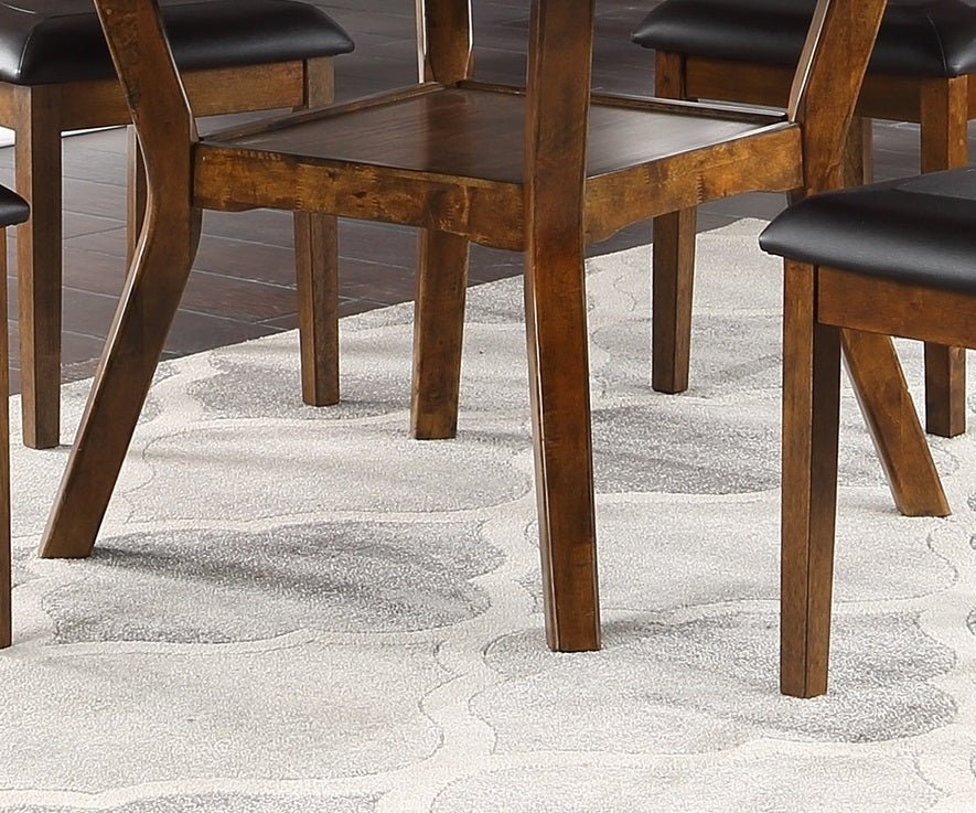 Dining Room Furniture Walnut Rubber wood MDF Round Table 1pc Table w Shelve - 1st Choice Furniture Direct