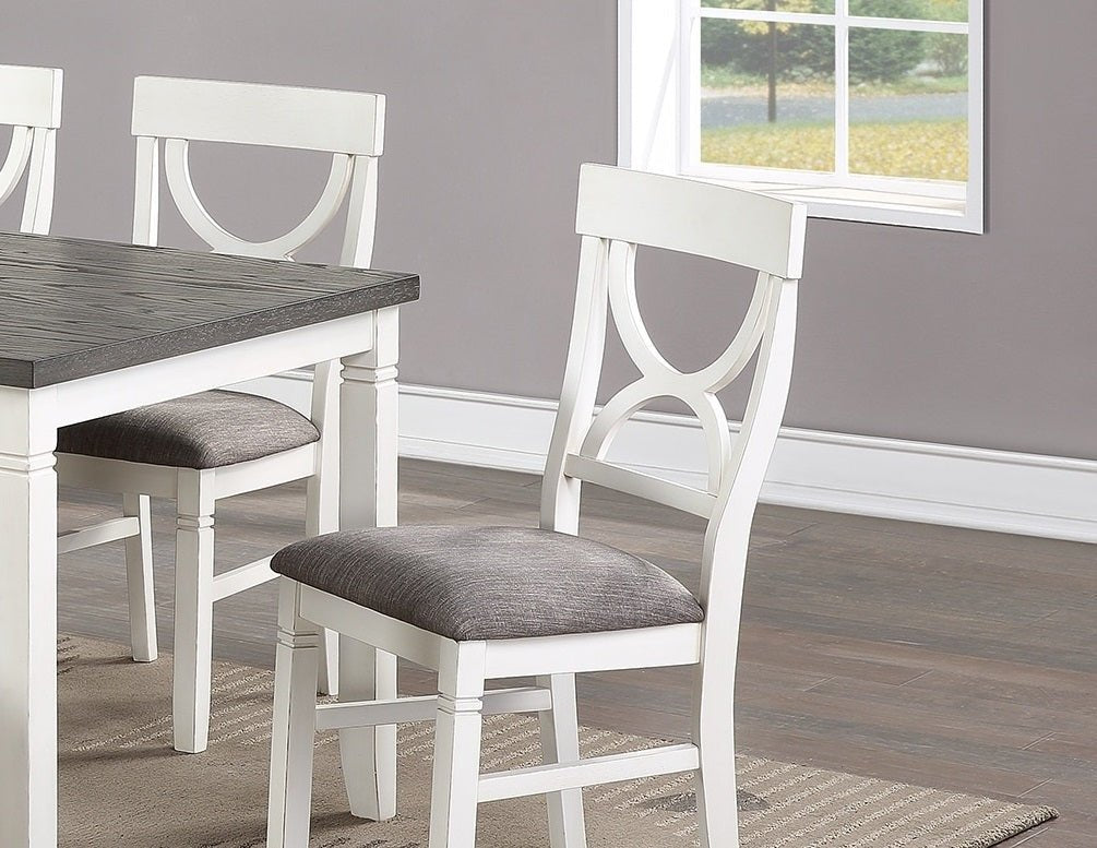 Dining Room Furniture White 6pc Dining Set Table 4 Side Chairs and A Bench Rubberwood MDF - 1st Choice Furniture Direct