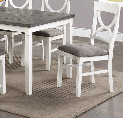 Dining Room Furniture White 6pc Dining Set Table 4 Side Chairs and A Bench Rubberwood MDF - 1st Choice Furniture Direct