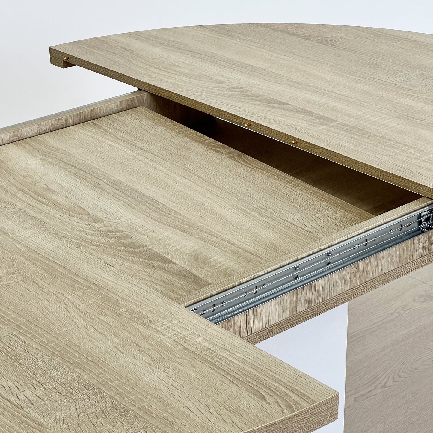 Dining Table for Farmhouse Kitchen 59x43 Inch Expandable Oval Table Top with Removable Leaf Trestle X Shaped Base White - 1st Choice Furniture Direct