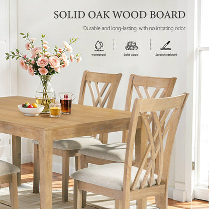 Dining Table Set with 6 Chairs, Modern Dining Table and Chairs Set, 1 Table & 6 Chairs, 60'L x 36'W Table, 23'H Chairs, Anti - Slip, Perfect for 4 - 6 Persons, Home, Kitchen, Living Room. - 1st Choice Furniture Direct