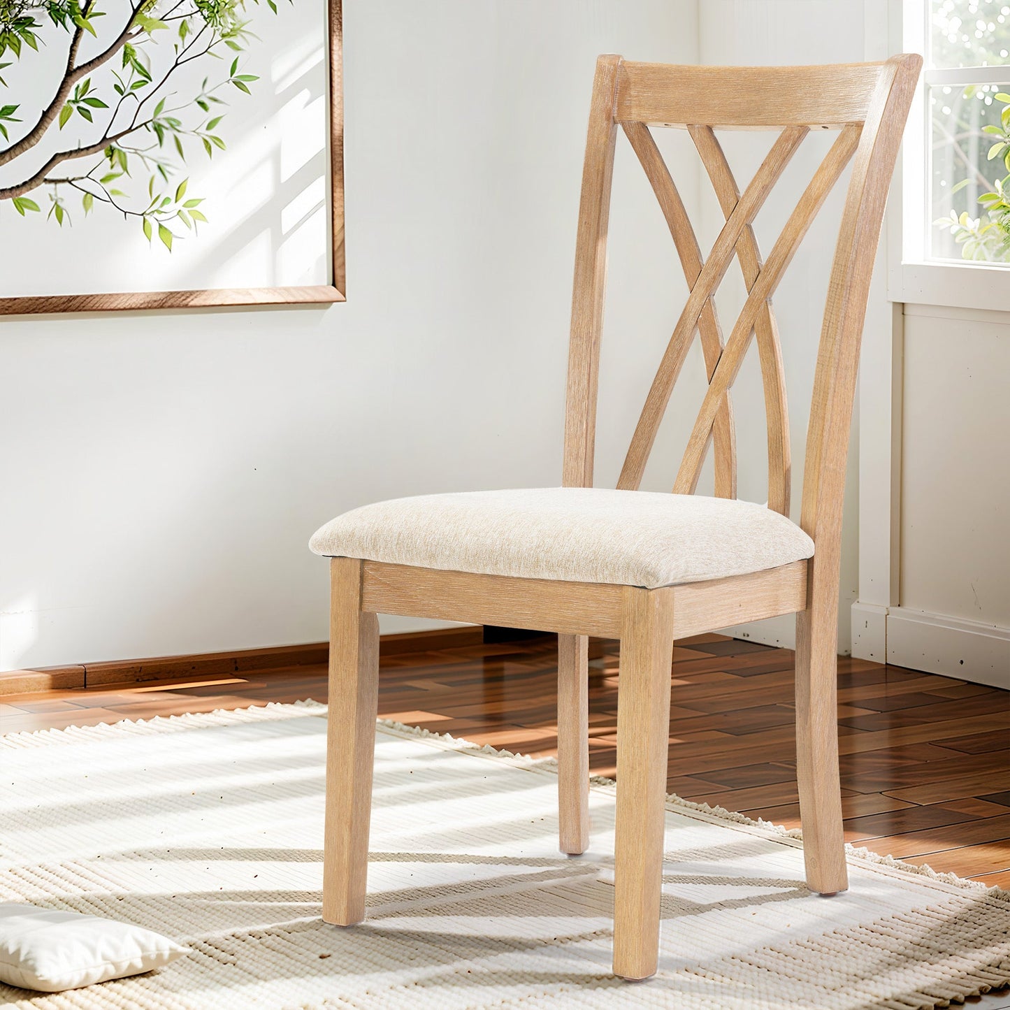 Dining Table Set with 6 Chairs, Modern Dining Table and Chairs Set, 1 Table & 6 Chairs, 60'L x 36'W Table, 23'H Chairs, Anti - Slip, Perfect for 4 - 6 Persons, Home, Kitchen, Living Room. - 1st Choice Furniture Direct